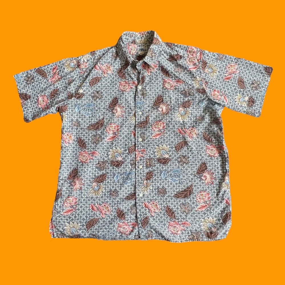 Reyn Spooner Button Shirt Hawaiian Floral Print 100% Cotton Men Size XXL